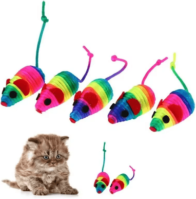 Inspire Curations SqueakyMouse Plush Cat Toy Set (5 Pack) SqueakyMouse Plush Cat Toy Set (5 Pack)