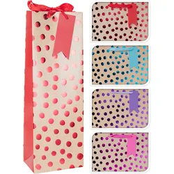 Geschenktasche Flasche DOTS (BHT 12x36x9 cm) - BHT 12x36x9 cm