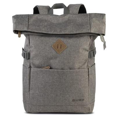BESTWAY® Rucksack Campus Sytle, Rolltop, dunkelgrau, variabel von 19 bis 25 Litern