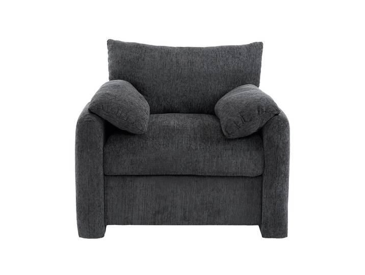 Komhtom Einzelsofa in Grau Chenille-Stoff, Kunststoff, Mode, 82x84x96 cm, Wohnzimmer, Sofas & Couches, Sofas
