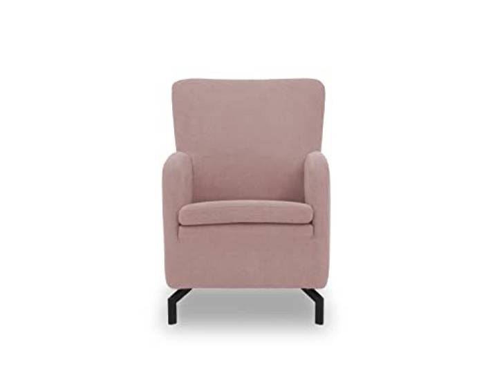 DOMO. collection Sessel Franca, hohe Rückenlehne, rosa Sessel mit hoher Rückenlehne und Metallfüßen, eleganter Armsessel, 68 x 82 x 93 cm (BxTxH)