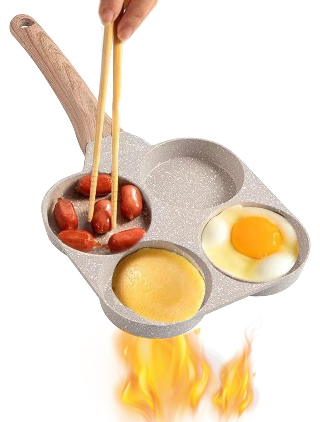 Merkloze Non-Stick Burger Koekenpan voor Ontbijt met 4 Gaten
