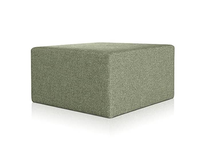 Deshome Pouf hocker Fußstütze 83x83x44 cm Wasserabweisender Stoff: Modernes Design Pouf für Sofa Wohnzimmer Schlafzimmer, Puff hocker, Pouffe Minerva Olivgrüne