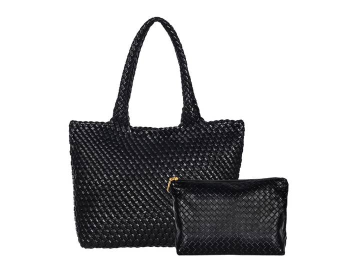 Ledertasche geflochten ELSIE schwarz
