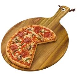 Relaxdays Pizzabrett ø 28 cm Hellbraun