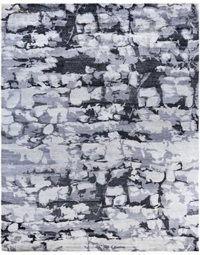 Overton "Modern One-of-a-Kind Hand-Knotted Area Rug, Gray - 8' 1"" x 10' 1"""