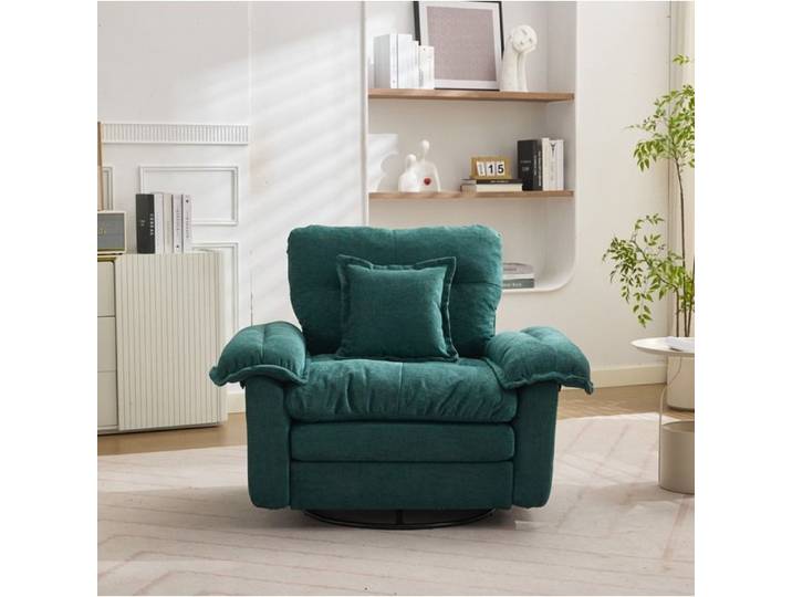 Ensemble canapé 2 pièces AESVAR fauteuil 1 place + canapé 2 places en chenille verte