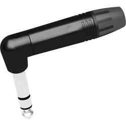 Seetronic Jack Plug 6.3 mm Stereo - 90° Schwarzes Gehäuse - schwarze Endkappe