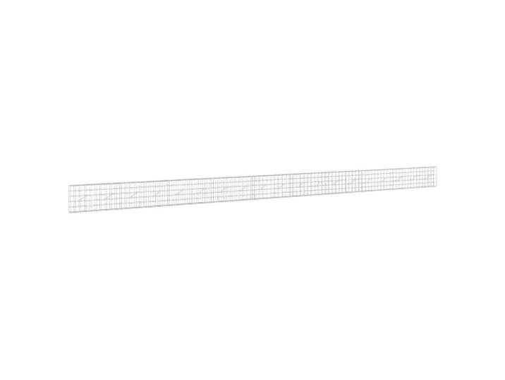 Gabion aus verzinktem Stahl, 950 x 10 x 50 cm, Draht, 5 mm, Maschenweite 10 Verzinkter Stahl, Draht 5 mm, Maschen 10 x 10 cm, Haken und Clips, Trennwand, Beet, Gartenteiler