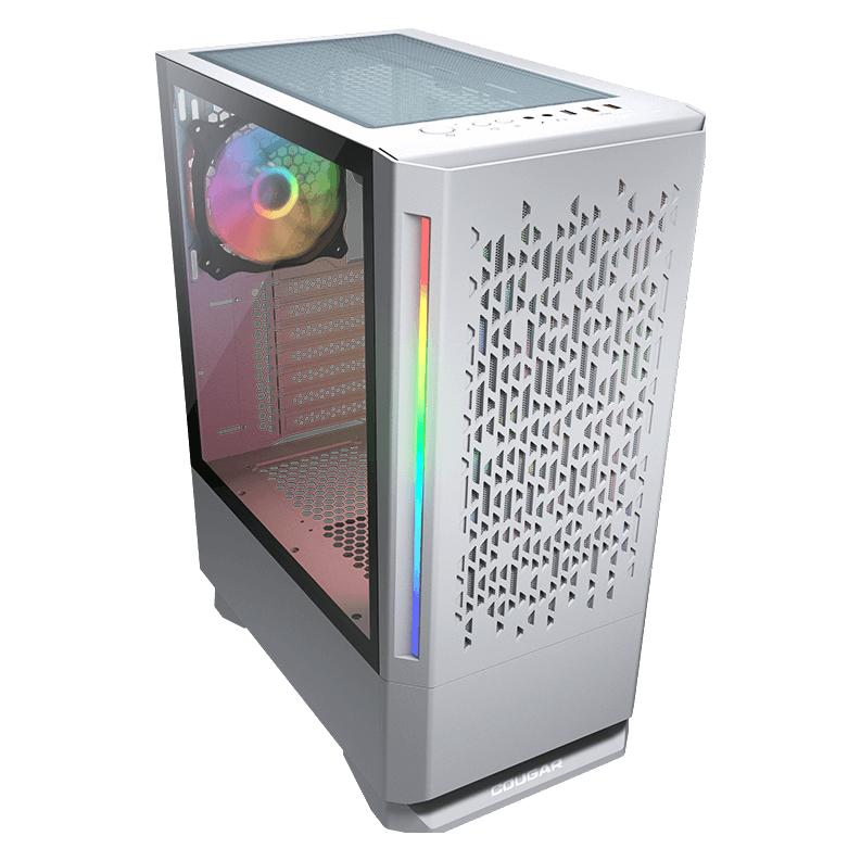 Cougar Case MX430 Air RGB Weiss, Midi Tower, PC, Weiss, ATX, micro ATX, Mini-ITX, Gaming, HDD, Leistun (ATX) (3851C60.0002)