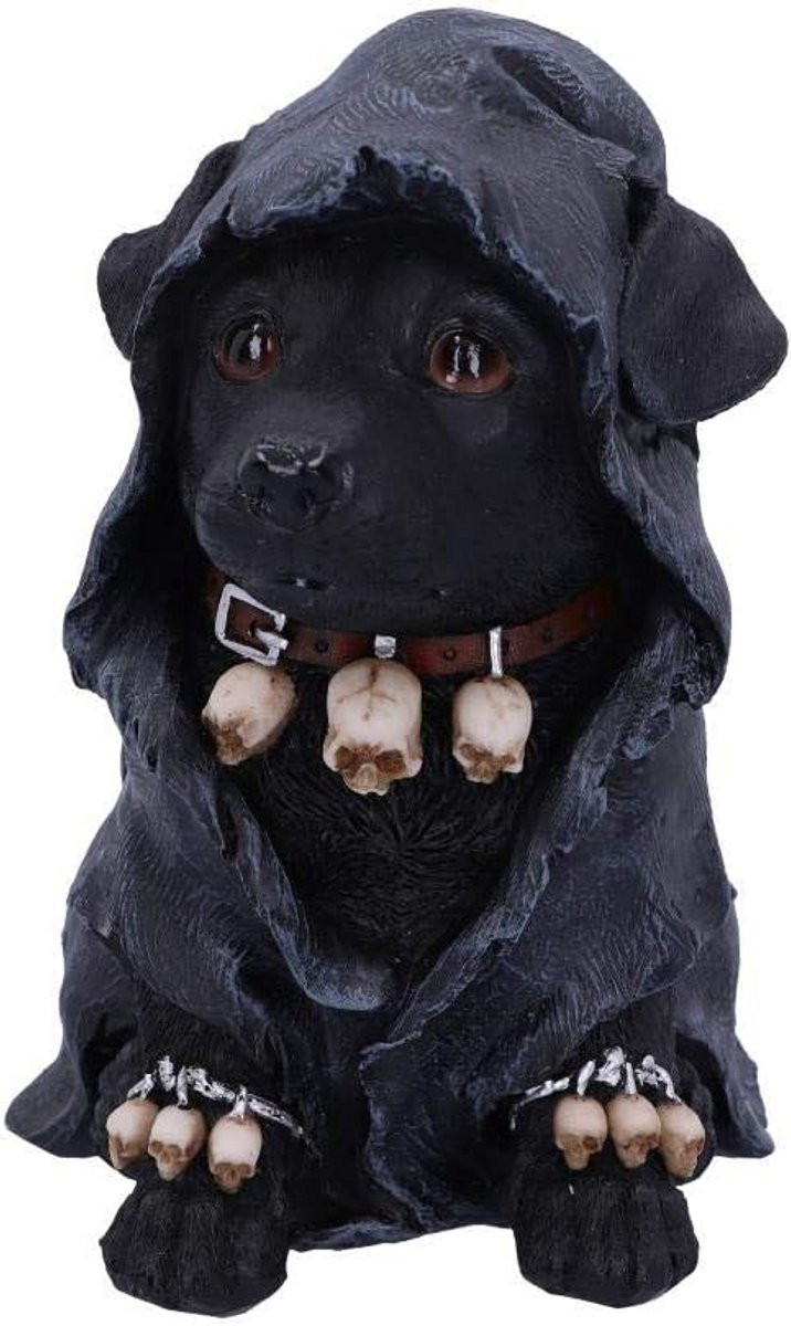 Skelet Hond Raaf Beeldje Magere Hein Hars Zwart 17 cm