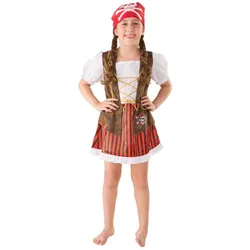 Piratin-Kostüm für Kinder, braun/rot