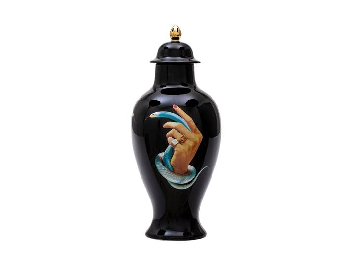 Grosse Design Deckelvase „Toiletpaper Hands with Snakes“ Multicolor Seletti