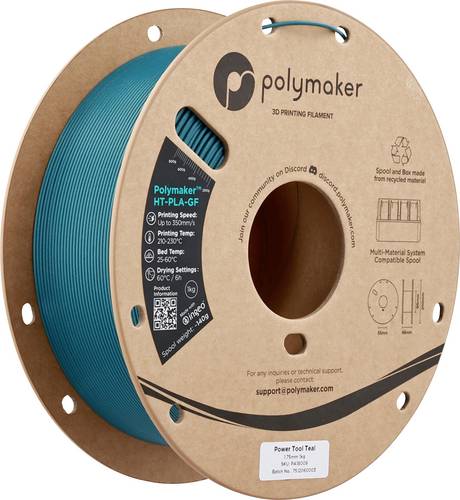 Polymaker PA18009 HT-PLA-GF Filament HT-PLA-GF Hochtemperaturbeständig, Glasfaserverstärkt, Matt, Highspeed Filament 1.75mm 1000g