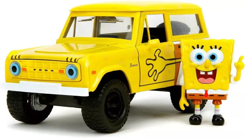 Miniature 1:24 Ford Bronco figurine Bob l'éponge yellow Hollywood Rides 1973 - Jada Toys