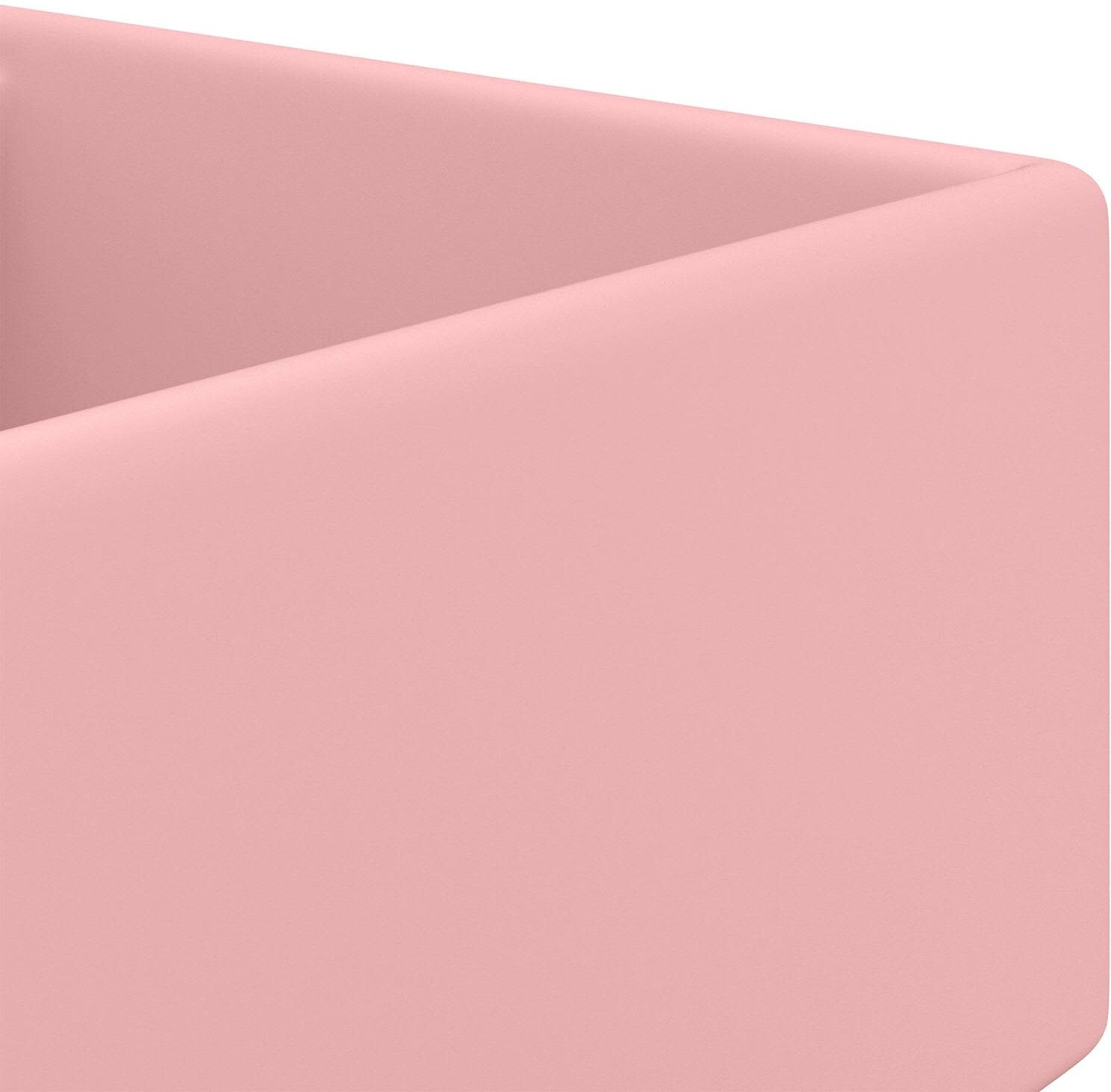 vidaXL Lavabo carré de luxe à trop-plein Rose mat 41x41 cm Céramique