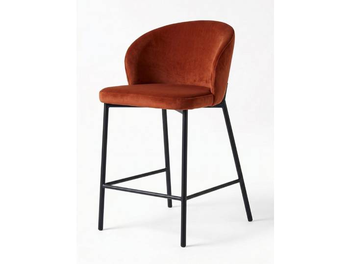 JVmoebel Barhocker Barstuhl Rot Stoff Metall Modernes Design Aktuelle Trends Komfort, Made in Europa