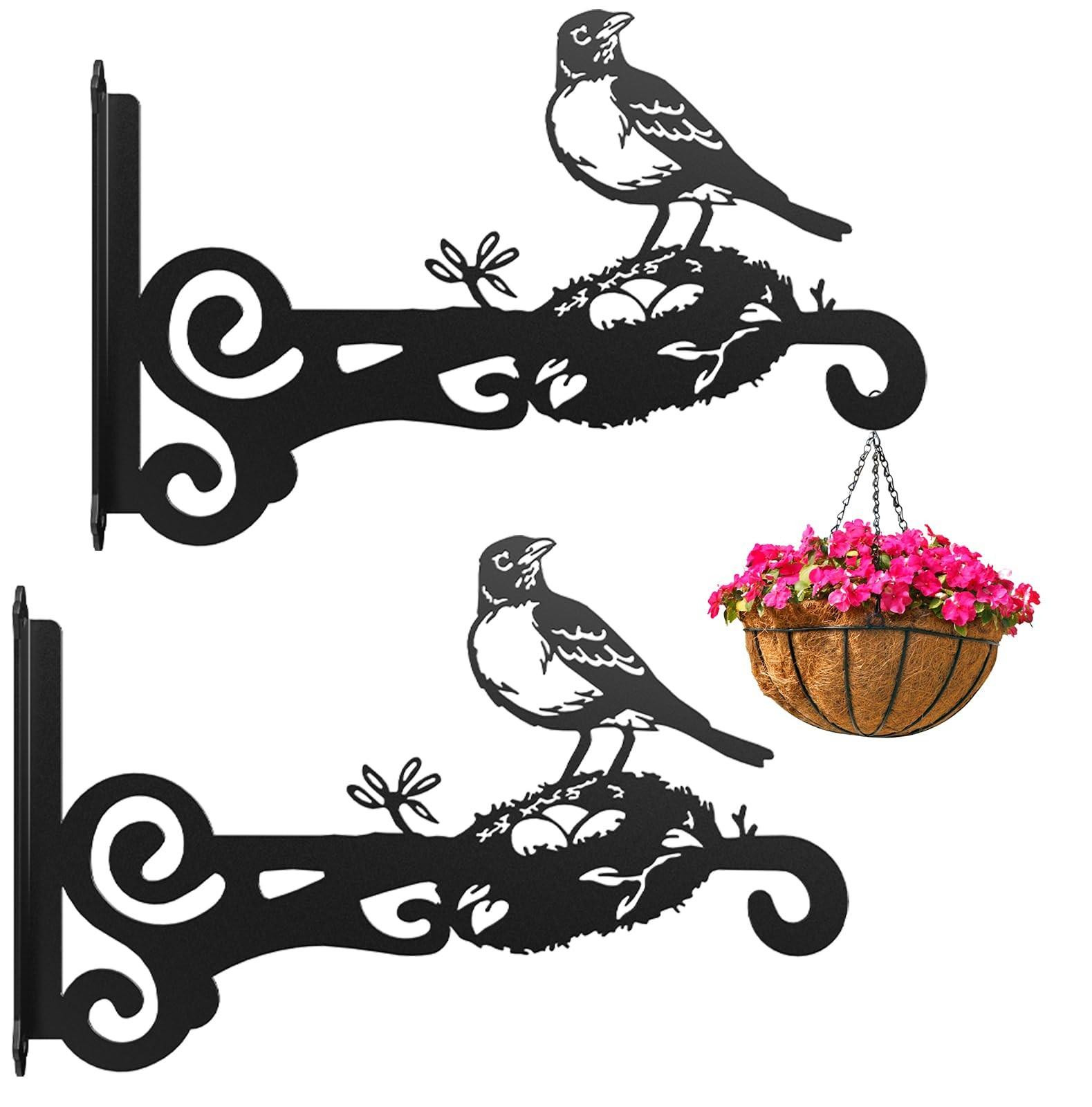 Merkloze set van 2 stalen wandhaken voor planten en decoratie