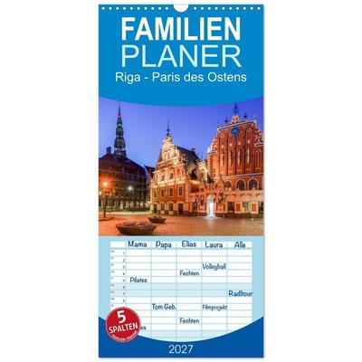Familienplaner 2027 - Riga - Paris des Ostens mit 5 Spalten (Wandkalender, 21 x 45 cm) CALVENDO