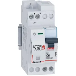 Legrand 415928 DX3 AFDD Brandschutzschalter mit LS-Schalter C6 A, 1P+NR, 6kA, 230VAC, 2TE