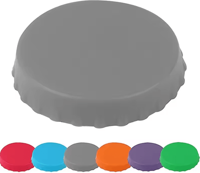 Uplift Curations Reusable Silicone Soda Can Cap Leak Proof Cola & Beer Can Sealing Lid 2pc Grey