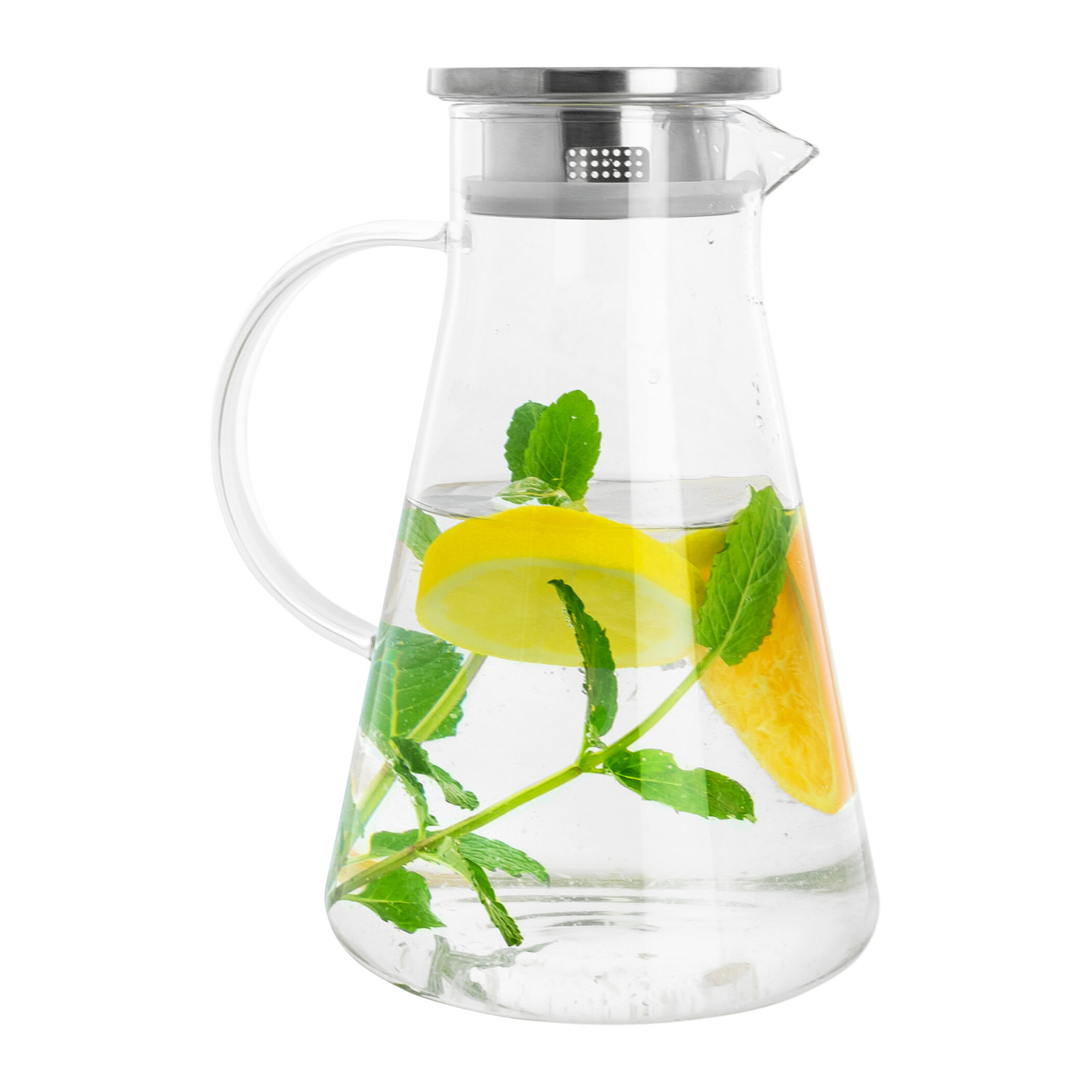 Krumble Karaf met filterdeksel van glas en aluminium, 1,8 liter