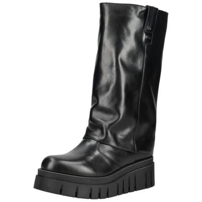 Stiefel NERO GIARDINI "Nero Giardini Stiefel Leder", Damen, Gr. 37, schwarz, Leder, Schuhe Stiefel
