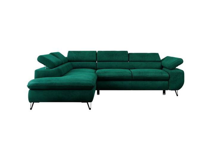 ECKSOFA PETER L Dunkelgrün Velvet - Links Seite
