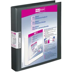 VELOFLEX Präsentationsringbücher 4-Ringe DIN A4 4 cm schwarz