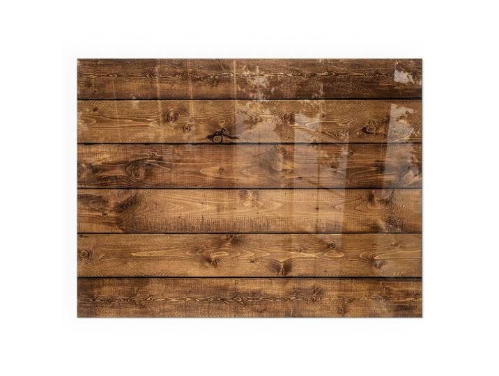 Tulup Kaminbodenplatte 80x60 cm - Holzbrett mit Maserung, Braun, Glas, Rechteckig, 80x60x0.4 cm, Elektrogeräte, Heizgeräte, Elektrokamine