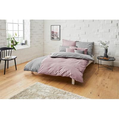 Wendebettwäsche BRUNO BANANI "Merlin in Gr. 135x200 oder 155x220 cm", rosa (rosa, hellgrau), B/L: 135cm x 200cm, 1 Stk., 1 Stk., Biber, B/L: 80cm x 40cm, 2, Biber, Obermaterial: 100% Baumwolle, Bettwäsche, Wendebettwäsche, Baumwollbettwäsche,...