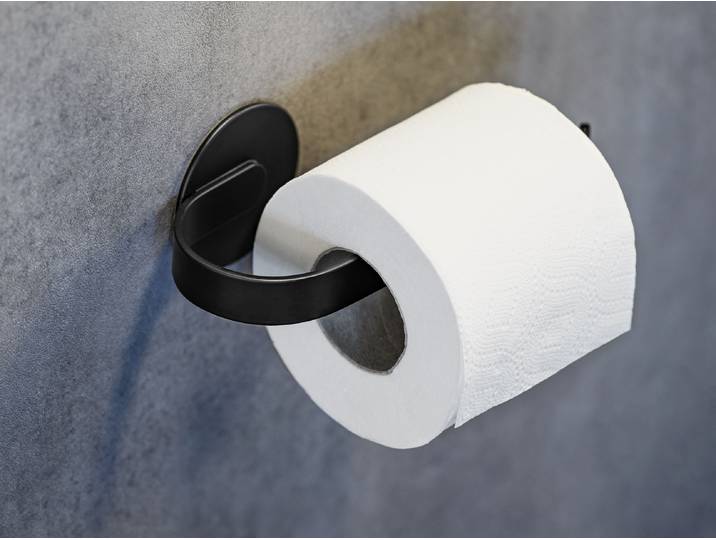 Porte-papier WC Bivio Porte-papier toilette : aluminium, laqué Noir/Noir 16 x 7 x 8cm