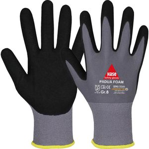 Hase Arbeitshandschuhe Padua Foam, 508685, Nitril-Beschichtung, grau, Größe 11 / XXL, 10 Paar