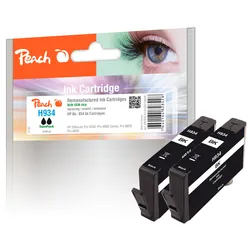 Peach DoppelpackTintenpatrone schwarz kompatibel zu HP No. 934 bk*2, C2P19A*2