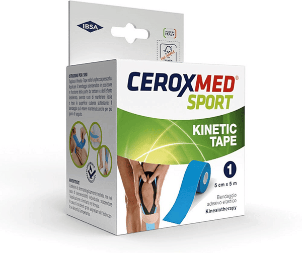 Ceroxmed Sport Kinetic Tape Blu Bendaggio Adesivo Elastico