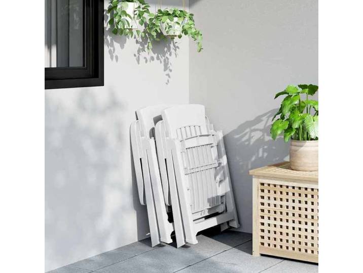 Blanc Siège de jardin - Chaises inclinables de jardin - (2 pcs) - blanc PP C1761