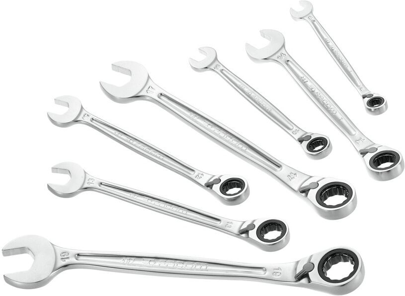 Jeu de 7 clés mixtes à cliquet métriques FACOM 467B.J7PB