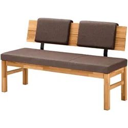 SITZBANK mit Lehne Danny 150x55x84 Massivholz Wildeiche geölt/Braun