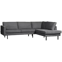 Ecksofa Rodeo aus Struktursamt, modern und komfortabel, rechts, dunkelgrau Mountain