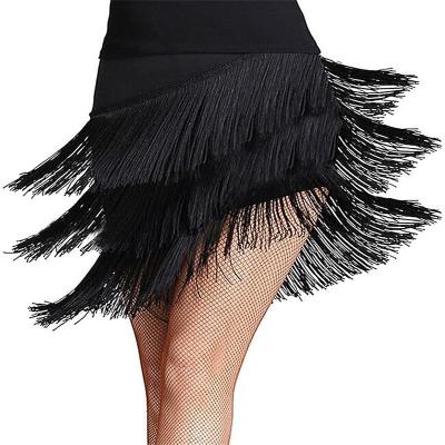 LightInthebox Samba Dancewear Women's Tassels Fringe Latin Dance Skirt Elastic Waist Modern Ballroom Salsa Samba Dancewearl Performance Costume