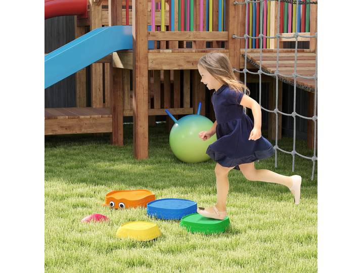 AIYAPLAY Pierres d'Équilibre Enfants 5 Pièces Antidérapantes Multicolore