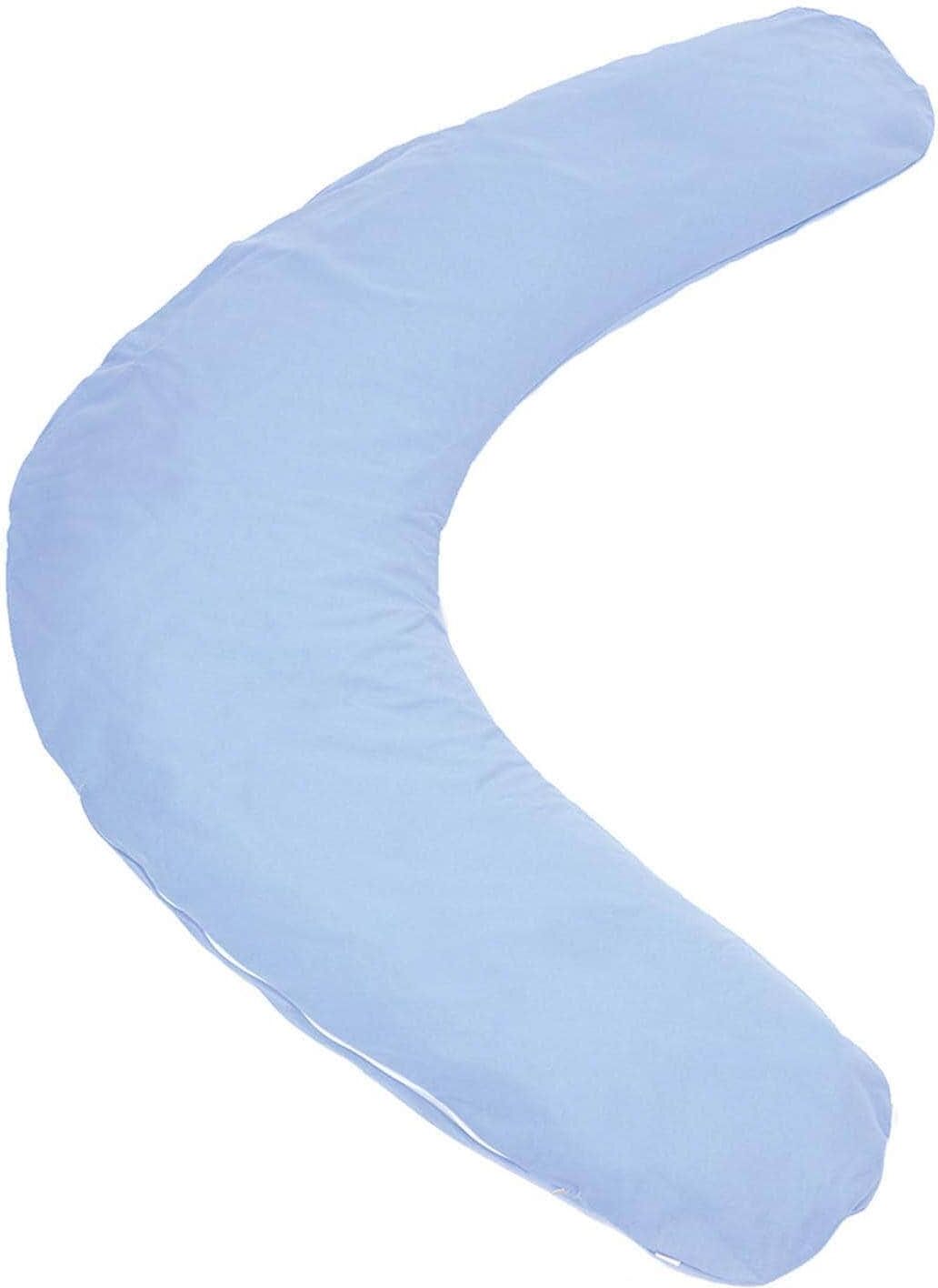 Kissenbezug SISSEL "zu Comfort Lagerungskissen", blau (hellblau), B:35cm L:195cm, Baumwolle, Obermaterial: 100% Baumwolle, Kissenbezüge, Kissenbezug, Bezug zu Comfort Lagerungs- und Stillkissen hellblau B/L: 35cm x 195cm, 1 Stk., Baumwolle