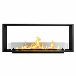 Divina Fire VENERE120 TOPLINE doppelseitiger Einbau-Bioethanolkamin, 120 x 50 cm