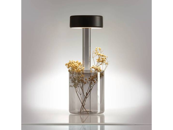 Maytoni LED Tischlampe AI Collaboration, dimmbar, alu / grau / zink, für Wohn- / Esszimmer, Glas, Modern
