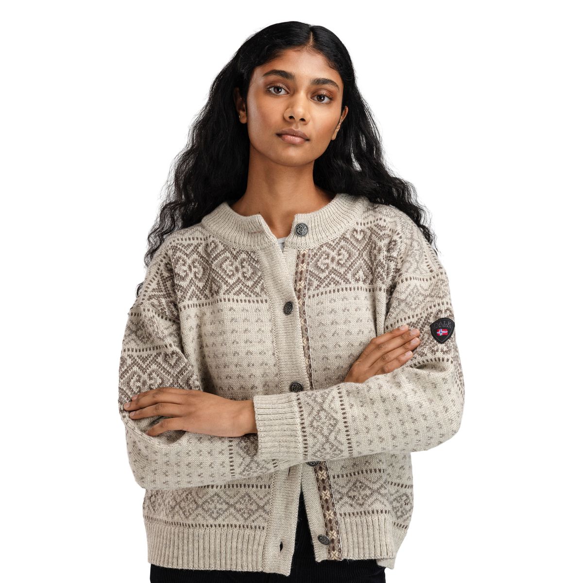 Dale of Norway Hannah Fem. Cardigan vanillasugar nutmeg birch (M00) XL 85841-M00-XL