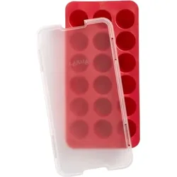 Lekue Eisform runde Würfel rot mit Deckel