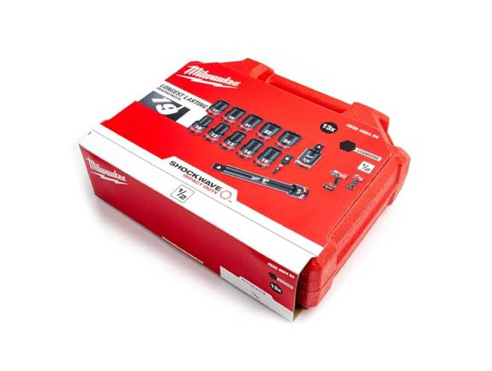 MILWAUKEE ACCESSOIRES 4932480456 SHOCKWAVE™ Krachtdop Hex 1/2  kort set - 13 stuks