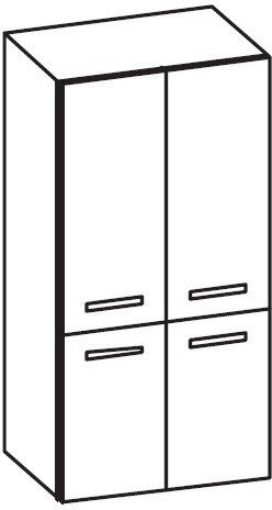 Artiqua 400 Midischrank, Weiß Hochglanz, 400-MTT-1-60-7016-68 400-MTT-1-60-7016-68