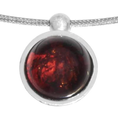 Collier OSTSEE-SCHMUCK "Ostsee-Schmuck Collier Kugel 10 mm-Sarah Vicenca" Gr. 42, silber, Halsketten, Damen, 42cm, Bernstein, L: 42, Collier