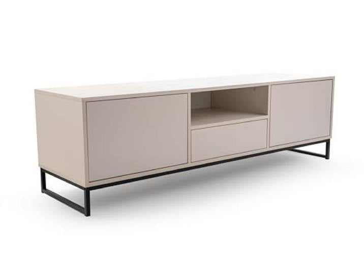 Masseno TV-Schrank AZIR 160 cm Fernsehschrank mit 1 Schubladen und 2 Türen TV-Lowboard für Wohnzimmer Modern 160x45x48,5 cm Beige